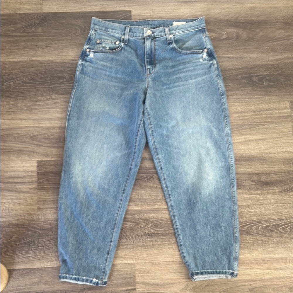 AYR Women's Ankle & Cropped Jeans - Light Blue The Couch Slouch 28 Made in USA